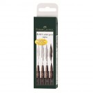 Faber Castell India Ink PITT artist pen Dark Sepia box of 4 (S,F,M,B) 